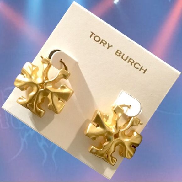 TORY BURCH ROXANNE HOOPS EARRINGS - Picture 1 of 3